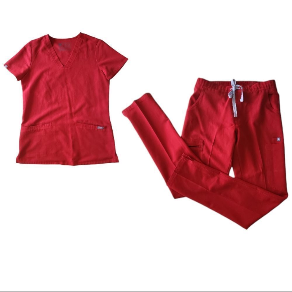 FIGS "Winning Red" Casma Top and Yola Bottom Size XXS